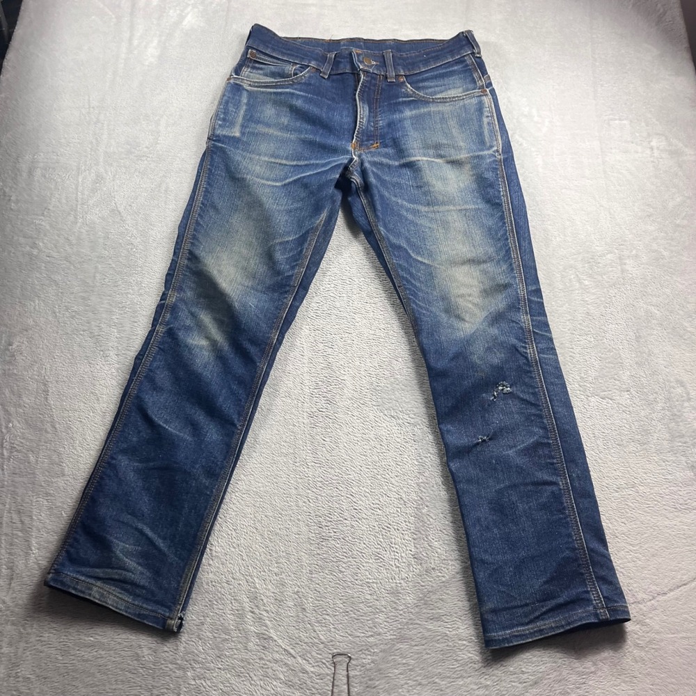 Origin USA Mens Blue Whiskered Straight Leg Denim Jeans Made in USA Size 32x31